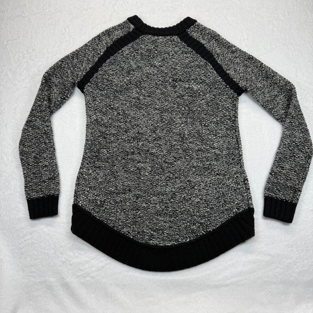 Lululemon‎ Sweater Knit Black Gray Long Sleeve Pullover Relaxed Fit Casual Sz XS - Picture 5 of 7